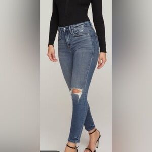 Good American Good Legs High Rise Ripped Skinny Crop Jeans
Women's 4/27 Blue